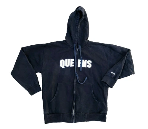 Play Smart PS QUEENS NYC Hoodie Jacket Men's MED Spell Out Full Zip 0819 - product listing photo