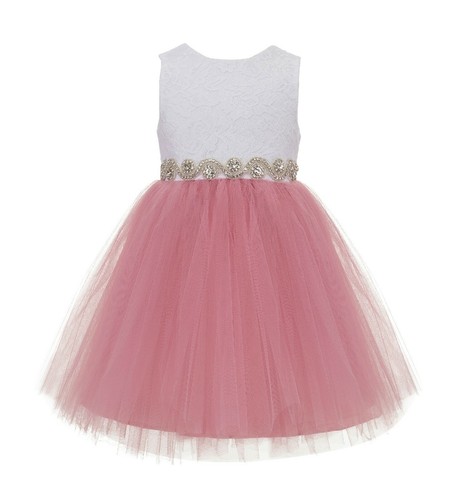 V-Back Lace Flower Girl Dress Baptism Dress Summer Easter Dress Bridesmaid Dress - Picture 11 of 30