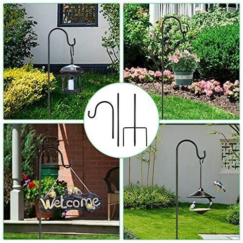 8Pcs Schäferhaken 1m 1,5m Hirtenstab Metallstab Schäferstab Laternenhaken Garten - Bild 8 von 24
