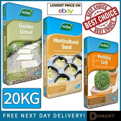 POTTING GRIT GARDEN GRAVEL HORTICULTURAL SAND COMPOST DECORATIVE 20KG WESTLAND