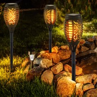 AußEnleuchte Solarlampe Steckleuchte Led Lichteffekt Feuereffekt Erdspieß 3X