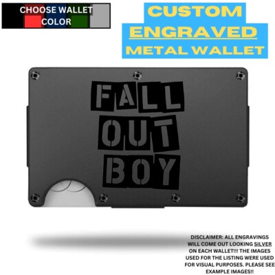 Fall Out Boy Custom Laser Engraved Onto An Aluminum Wallet