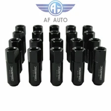 20PC JDMSPEED BLACK 60MM M12X1.5 EXTENDED FORGED ALUMINUM TUNER RACING LUG NUTS