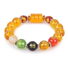 Orgonite  Citrine Five directions The God of wealth health Bracelet -Good Luck！