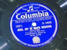 MYRA HESS - Gigue (From fifth French suit) - UK 2-track 10" Vinyl Single (78)