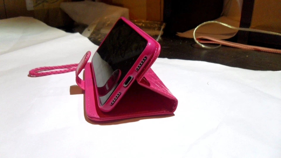 Hello Kitty Mirror Stand Wallet Case W Card Slots Pocket & Straps For iPhone X  - Image 4 of 4