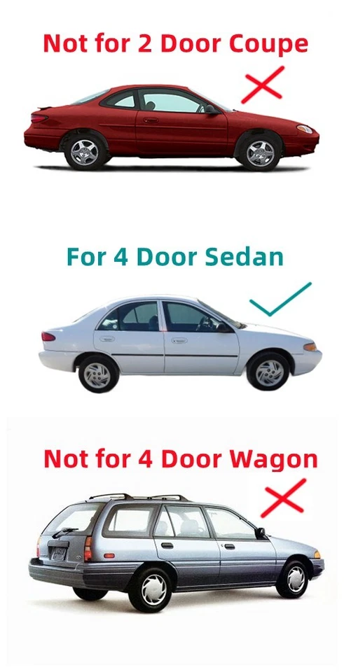 Passenger/Right Front Door Window Glass For Ford Escort/Mercury Tracer 4DR Sedan Foto 2 de 4