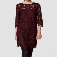 VTG Loft Dress Wine Lace Sz 0 Cocktail  Dark Romantic  Datenight Y2K