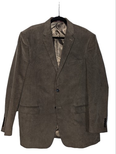 Adolfo Mens Blazer Sport Coat Two Button Casual Jacket Size 46L Corduroy Suits - Picture 2 of 6