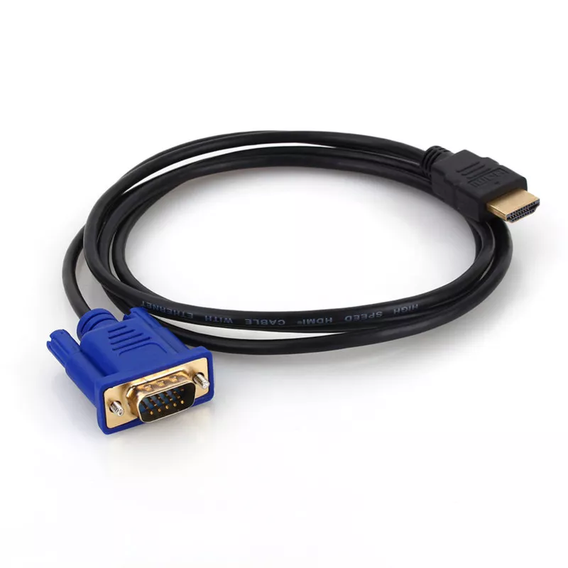 2M HDMI to VGA Cable HDMI Male VGA D-Sub Male AV Video Converter Adapter  Lead UK