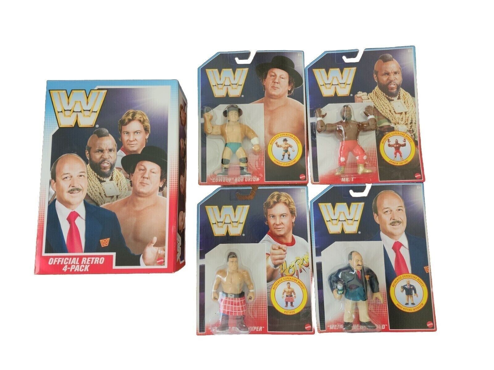 WWE Official Retro Bundle (Wave 1) 4 Pack Action Figures Mint Sealed Never Open
