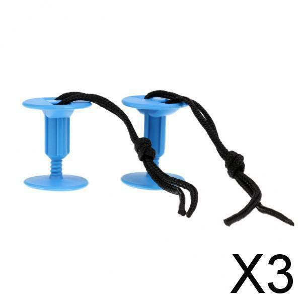 3x Pack of 2 Surfboard Leash Legrope Plugs Replacement with Cord Strings FV10828
