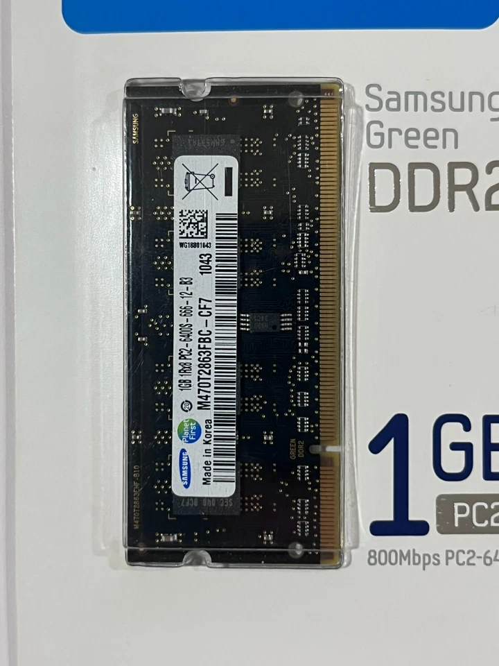 New Samsung 1GB DDR2-800MHz SODIMM 1Rx8 CL6 Memory M470T2863FBC - Image 2 of 3