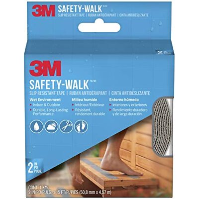 3M Safety Walk Gray Indoor/Outdoor Tread, 2-in by 180-in Roll, 7647NA, 2-Inch by