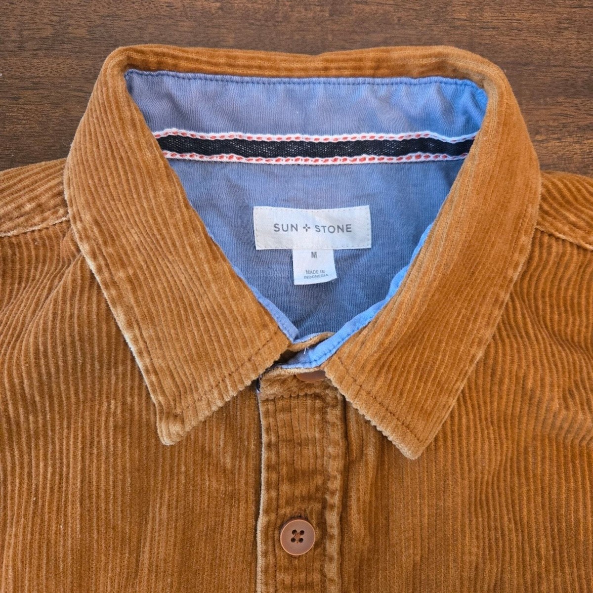 Sun + Stone Men's Corduroy Shirt Caramel Size M | eBay
