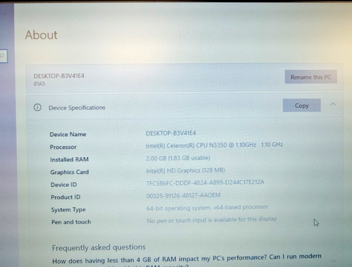 Lenovo IdeaPad 120S-14IAP 14" (32GB eMMC, Celeron N3350, 2GB RAM) FF, *COND* - Picture 3 of 16
