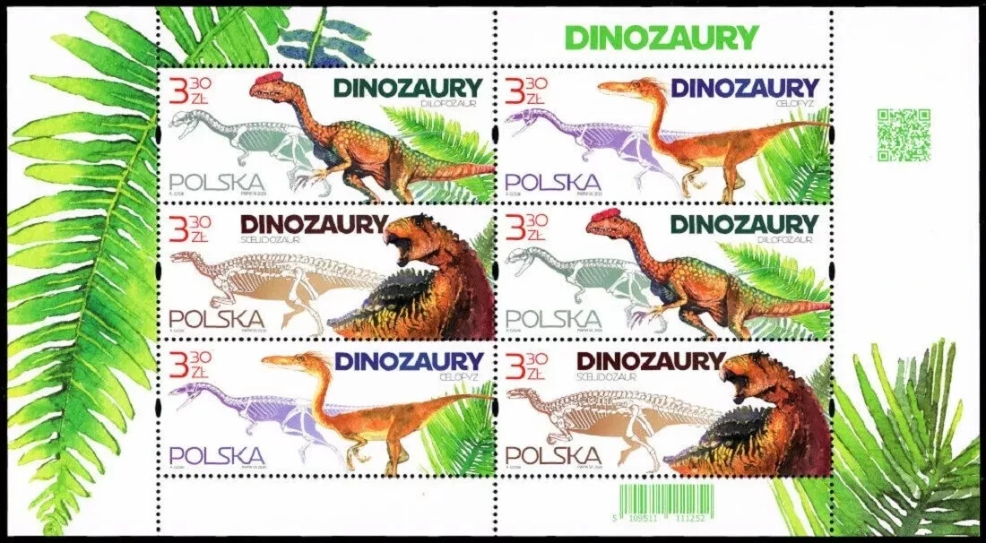 3254 外国切手 ポーランド 1965年 先史時代の恐竜 10種 未使用 3254