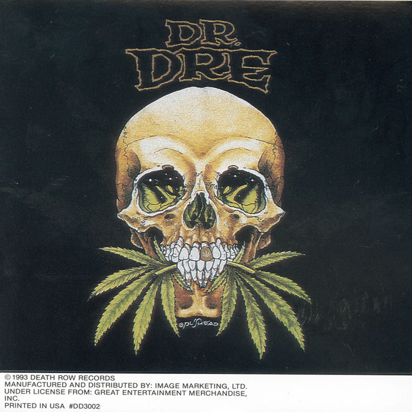 DR DRE - SKULL WITH WEED - STICKER/DECAL - BRAND NEW VINTAGE DR DRE - SKULL WITH WEED - STICKER/DECAL - BRAND NEW VINTAGE