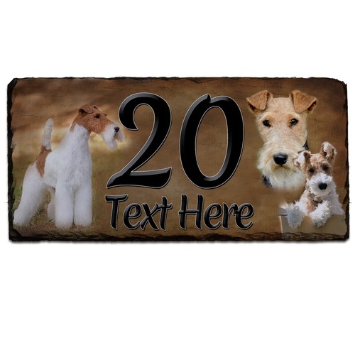 Dog House Number Slate Sign Rustic Plaque Door Gate Personalised Name ALL BREEDS - Picture 167 of 174