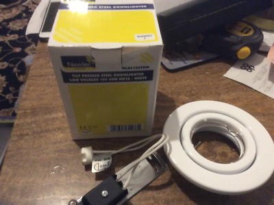 4x Newlec 12V 50W Niedervolt Einbaustrahler nach unten kippbar weiß