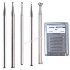 5Pcs Dental Tungsten Carbide Straight Fissure HP1-8 Burs for Straight Handpiece