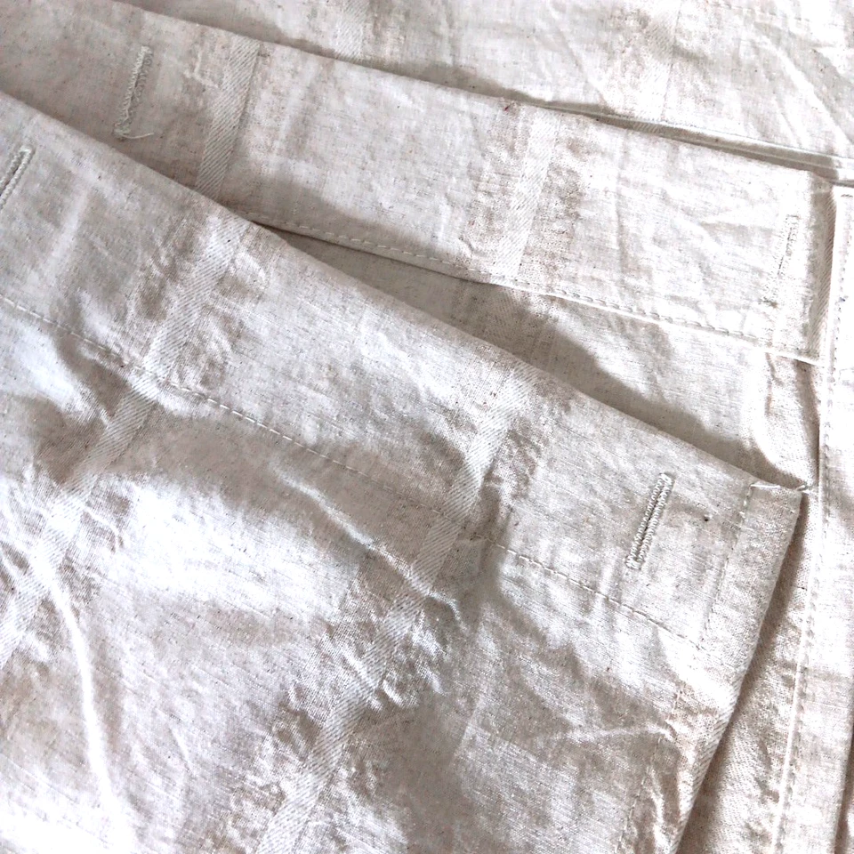 炉具和手木兰浴帘米色褶皱条纹棉亚麻天然 — 第 2/4 张图片