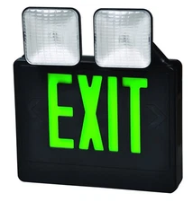 LED Exit Sign/Emergency Light Green Combo Retails at 79.99 ea.