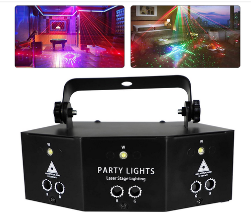 Party Lichter, 9-Augen-LED Strahler DMX Bühnenlicht Disco Lichteffekte Deko Disc - Bild 6 von 6