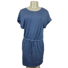 Hilary Radley Women’s Blue and White Striped Knee Length Shirt Dress Sz S/CH - N