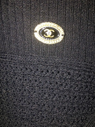 Gorgeous pristine CHANEL knit black bodycon textured knit dress 38 - Picture 4 of 6