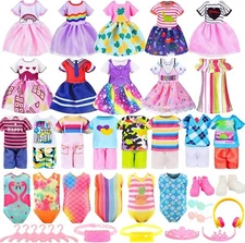 30 Pcs Chelsea Doll Clothes and Accessories Include 4 Tops 4 Pants for Boy Doll
