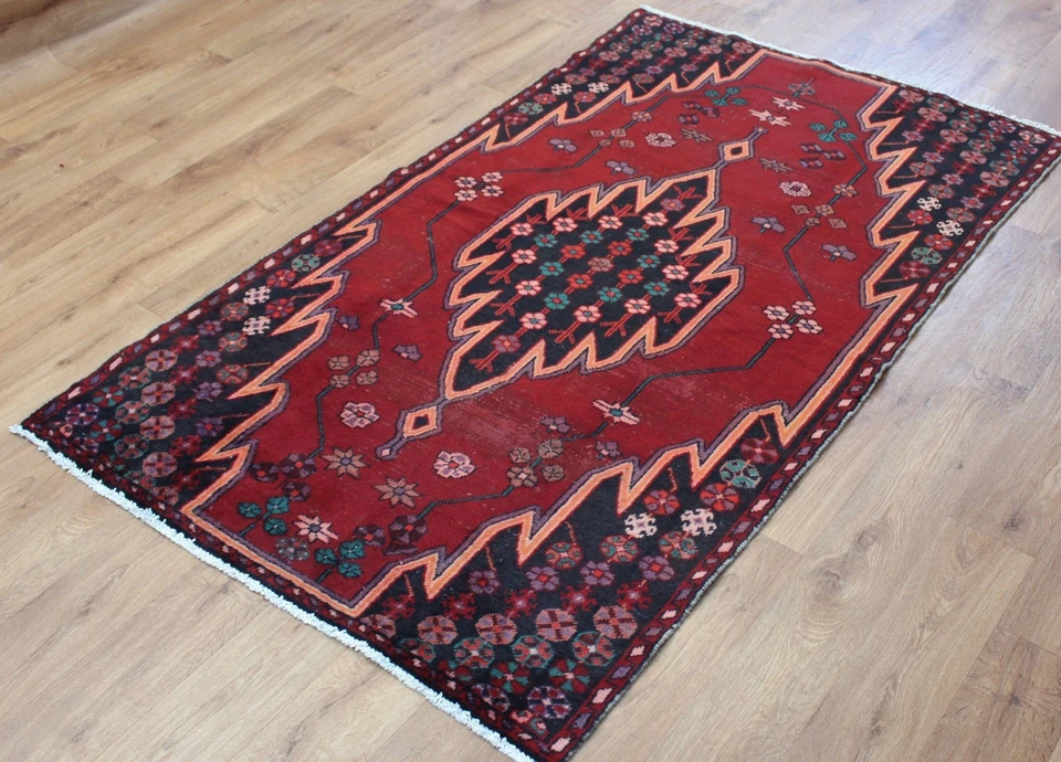 Antique PERSAIN CARPET RUG HAND MADE Oriental Vintage Old Wool Rug 188 X 111 CM - Image 2 of 4