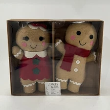 Christmas  Jingle & Joy 9” Soft Felt Gingerbread Man Boy & Girl Plush Figures