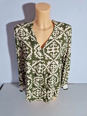 Damen  Bluse Tunika  Gr. M  grün  Langarm  Baumwolle  WIE NEU - Bild 1 von 4