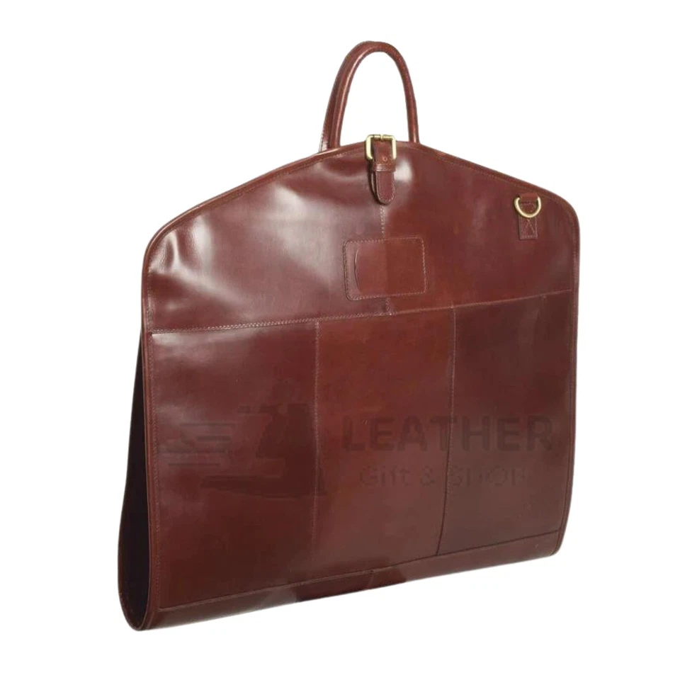 Leather Suit carrier, Groomsmen garment bag, Gift for men, Luxury suit bag - Image 3 of 3