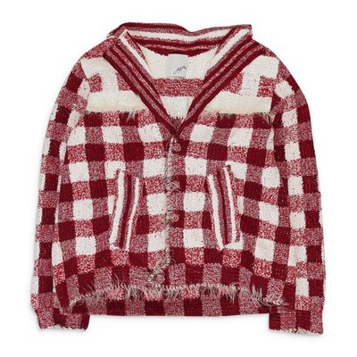 NWT JUDY TURNER RED/WHITE WIM HAND CROCHET BLAZER SIZE M $1695
