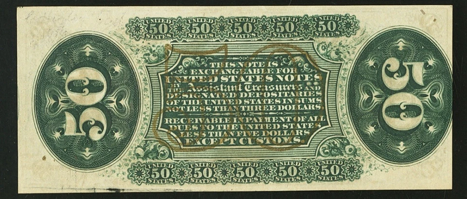 PMG UNC 62. FR# 1331 Fractional 1864 Union Currency 50c Civil War Third Issue - Image 4 of 4