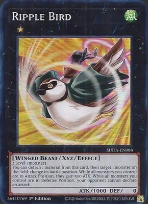 Yugioh! Ripple Bird - SUDA-EN088 - Super Rare - 1st Edition Near Mint, English