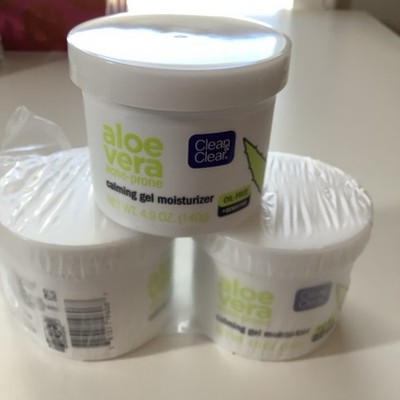 3 X Clean & Clear Aloe Vera Acne Prone Calming Gel Moisturizer, Oil-Free 4.9oz
