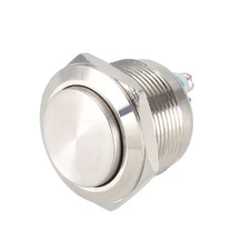 Momentary Metal Push Button Switch High Head 22mm Mounting Dia 1NO 1pcs