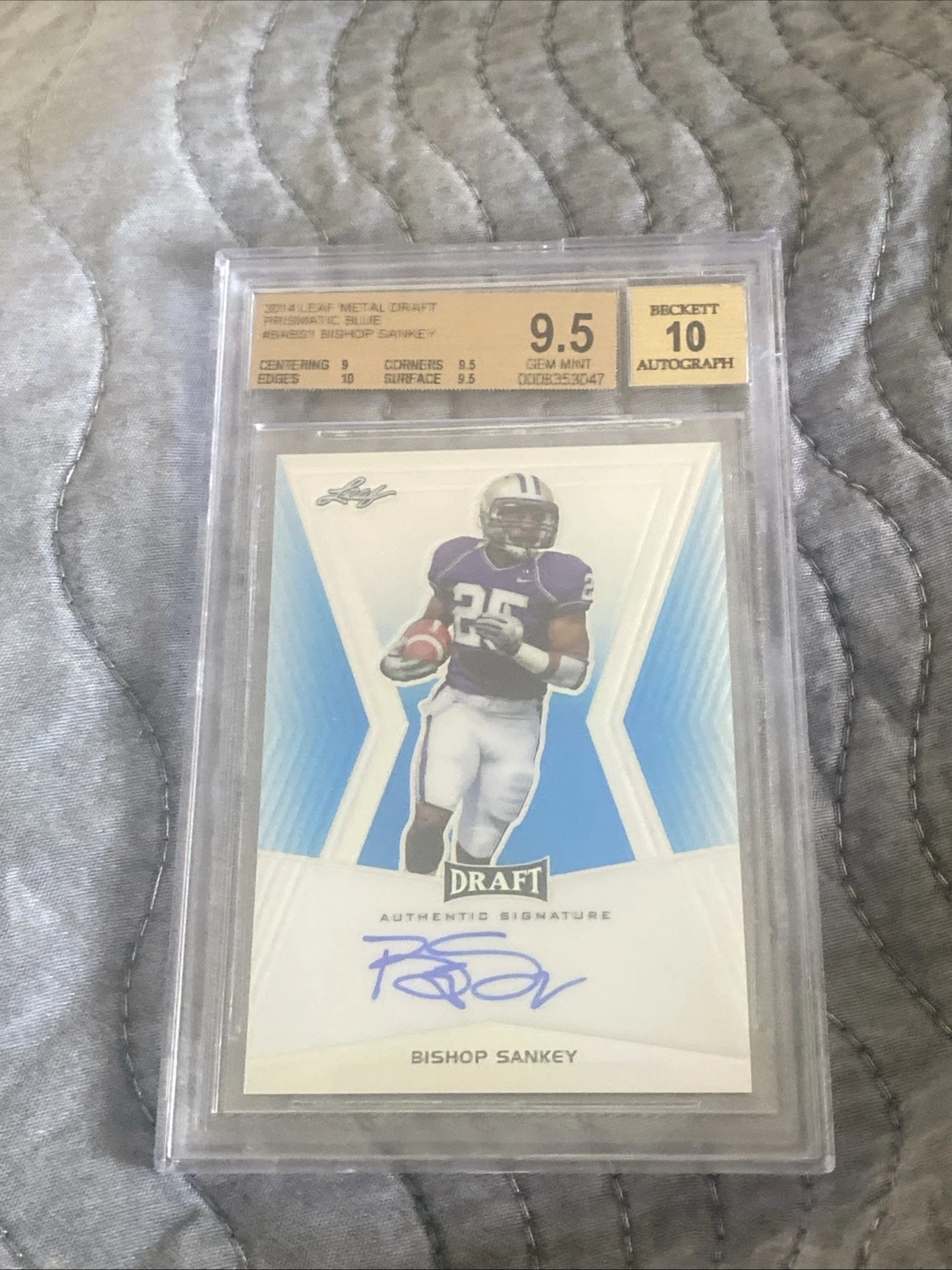 Bishop Sankey Leaf Metal Draft Autographs #BABS1 Blue