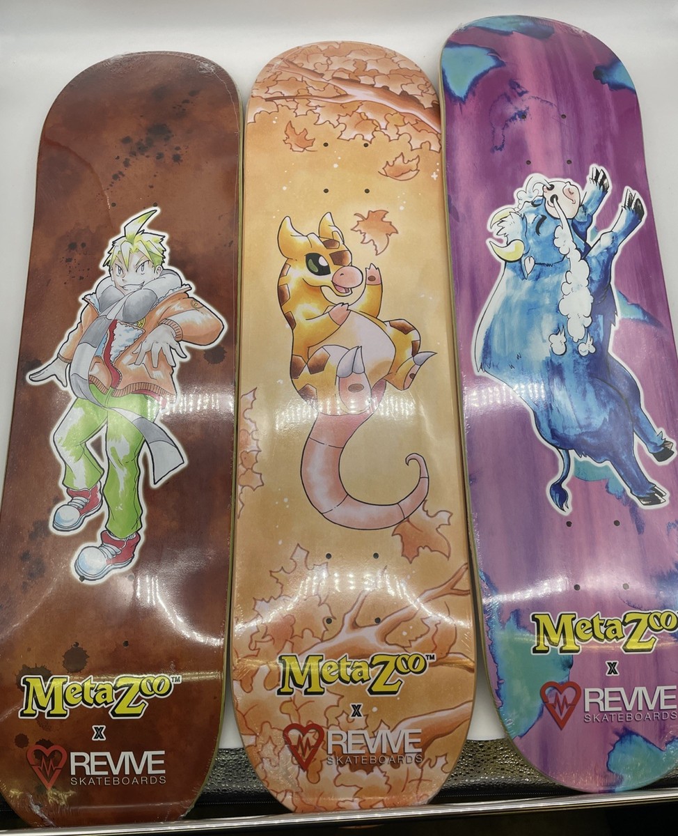3 Metazoo Revive Skateboards Babe Blue Ox Sam Sinclair & Giraffe