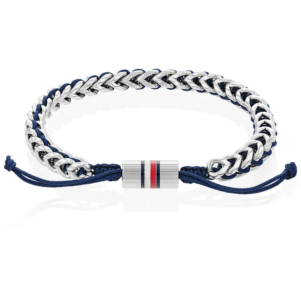 Bracciale Uomo TOMMY HILFIGER BRAIDED 2790511 Acciaio Inossidabile Tessuto Blu
