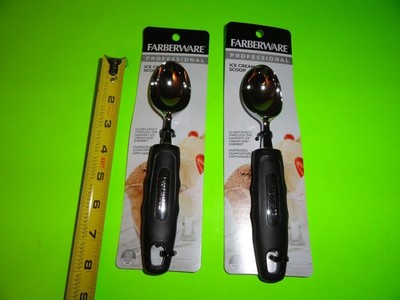 2) FARBERWARE Professional 8'' Ice Cream Scoop Black Dishwasher Safe Comfort Grip