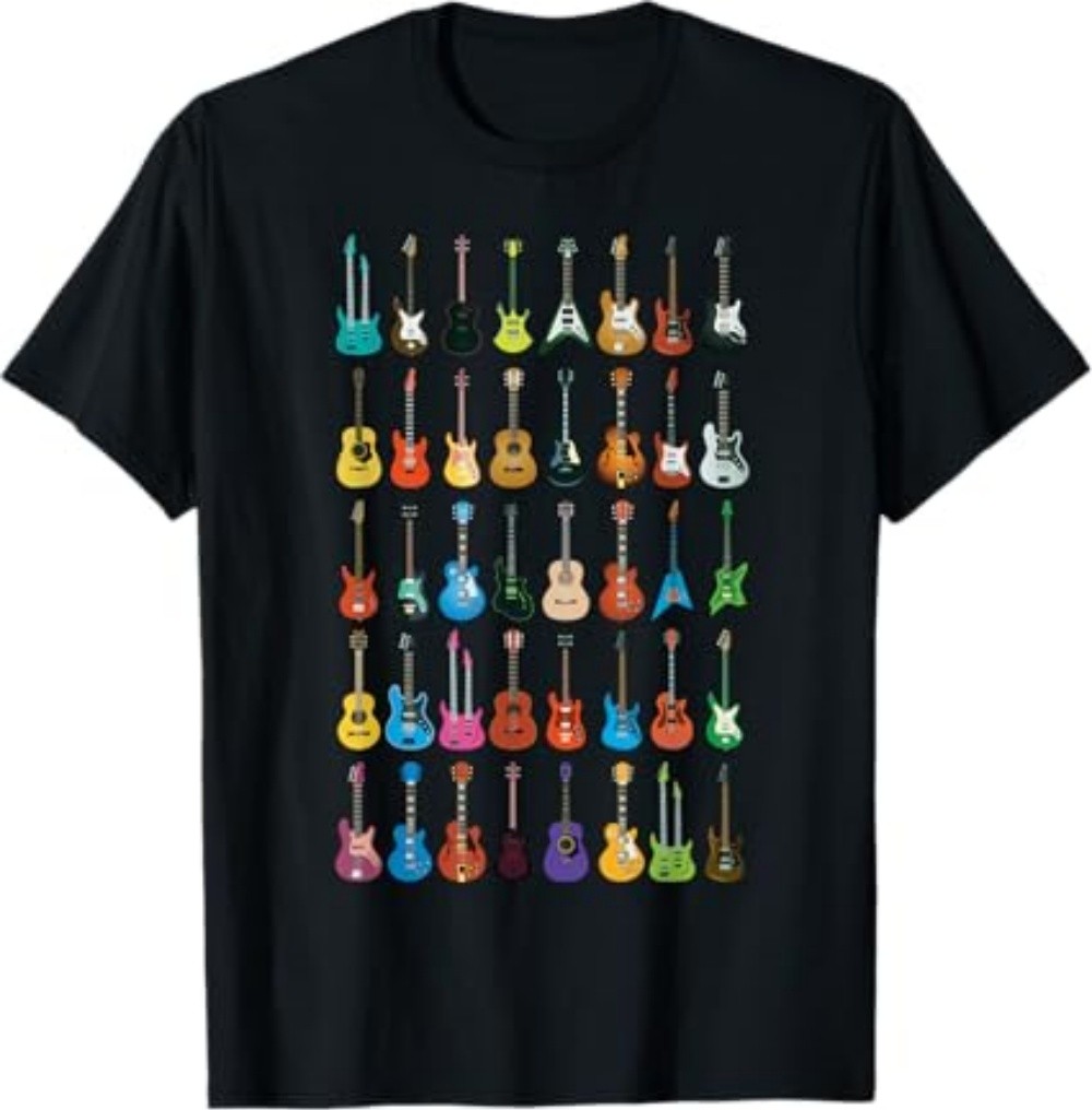 Love Guitar Different Guitars Music Lover Funny Gift T-Shirt