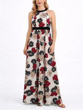 Ann Taylor floral halter neck maxi dress size 4p