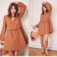 Sezane cute Brown Mini Dress Sz small S