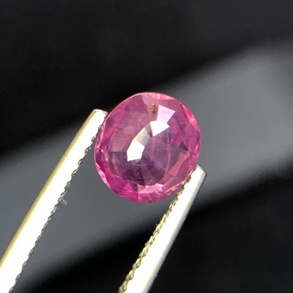 1.55Ct Natural Pinkish Red Ruby Oval Cut Burma HT Loose Faceted Gemstone - Image 3 of 4