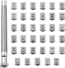 Leather Stamping Kit Leather Stamping Tool Letter Stamps for Clay, 1/4  Alphabet