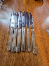 6 vintage WA Rogers knifes Exquisite pattern stainless steel